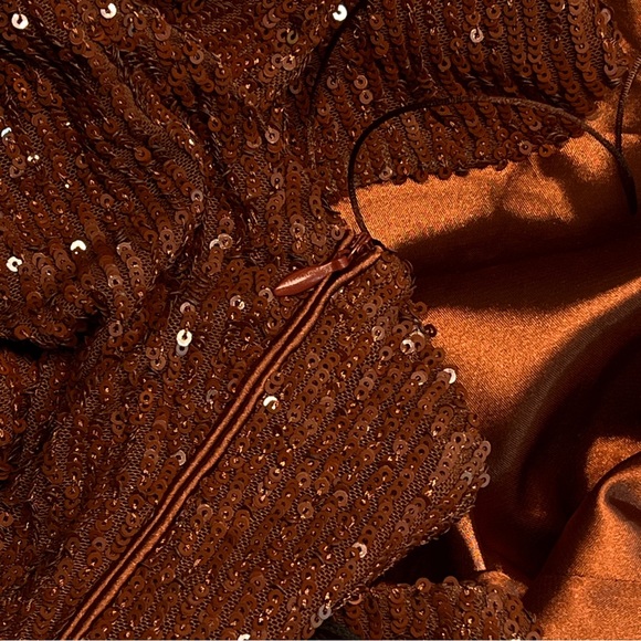 NWT IN THE MOOD FOR LOVE MARISSA HALTER NECK COCKTAIL DRESS IN  CHOCOLATE $710 - Picture 6 of 10